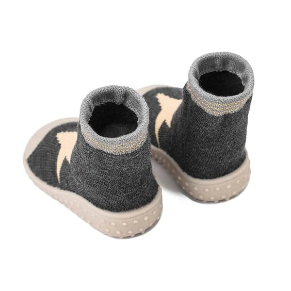Baby Unisex Anti-Skid Silicon Sole Grip Bumper Socks Booties (Grey)-BT4186