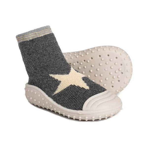 Baby Unisex Anti-Skid Silicon Sole Grip Bumper Socks Booties (Grey)-BT4186