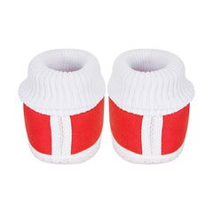 6 To 12 Months Baby Girls & Baby Boys Soft Cotton Cute Butterfly Frill Booties (Red)-BT41