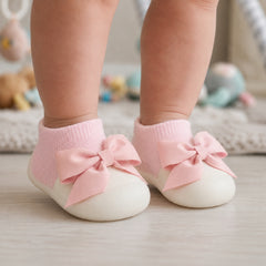 Baby Unisex Anti-Skid Silicon Sole Grip Bumper Socks Booties (Pink)-BT4254