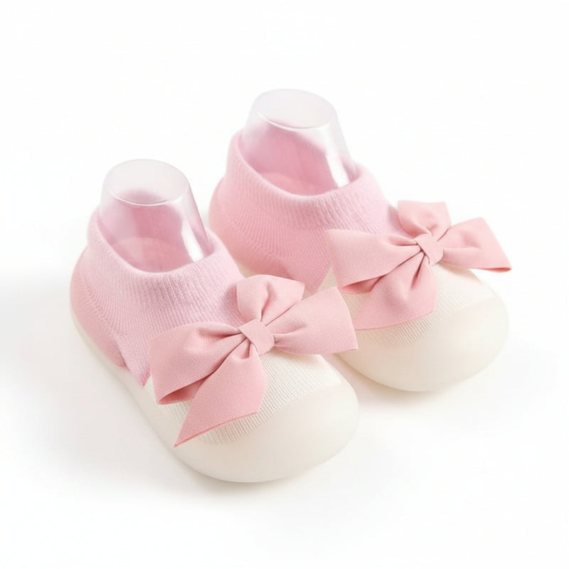 Baby Unisex Anti-Skid Silicon Sole Grip Bumper Socks Booties (Pink)-BT4254