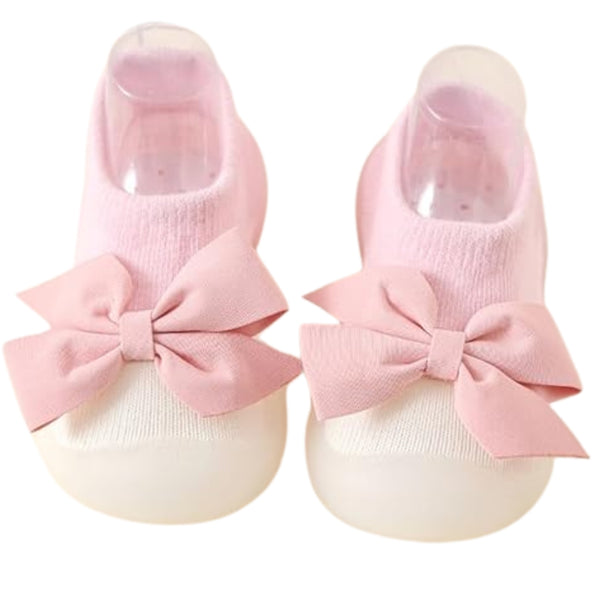 Baby Unisex Anti-Skid Silicon Sole Grip Bumper Socks Booties (Pink)-BT4255