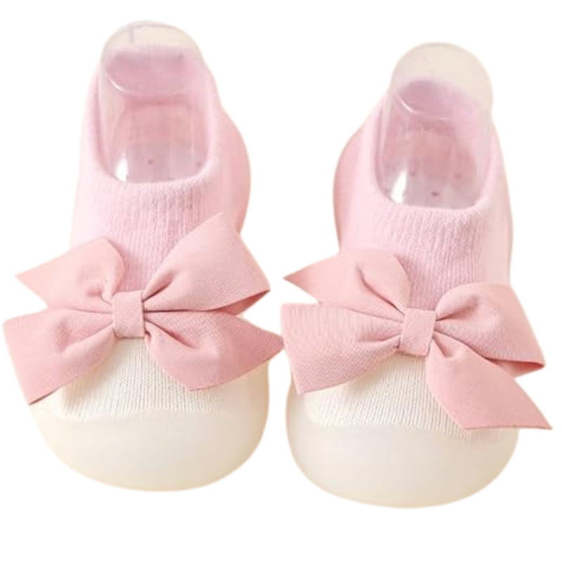 Baby Unisex Anti-Skid Silicon Sole Grip Bumper Socks Booties (Pink)-BT4255