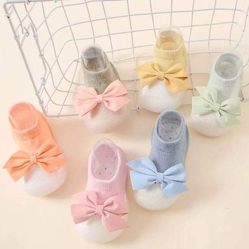 Baby Unisex Anti-Skid Silicon Sole Grip Bumper Socks Booties (Pink)-BT4255