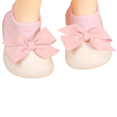 Baby Unisex Anti-Skid Silicon Sole Grip Bumper Socks Booties (Pink)-BT4255