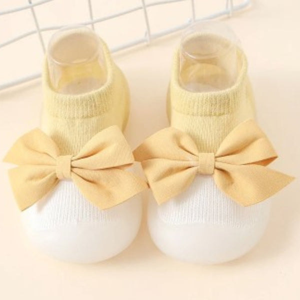 Baby Unisex Anti-Skid Silicon Sole Grip Bumper Socks Booties (Yellow)-BT4256