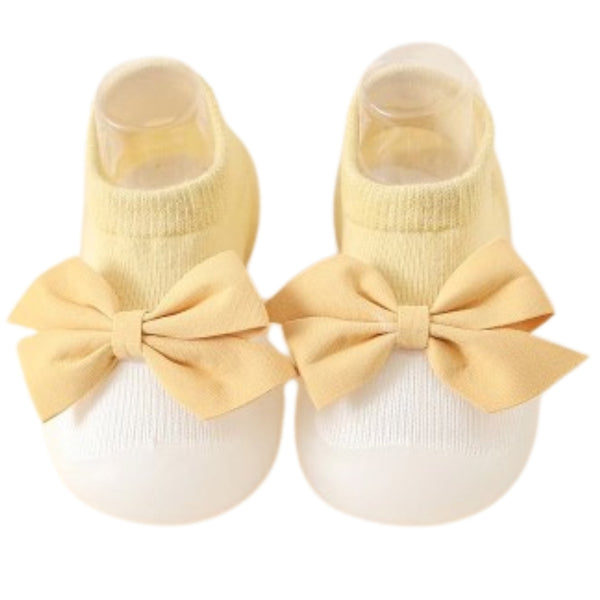 Baby Unisex Anti-Skid Silicon Sole Grip Bumper Socks Booties (Yellow)-BT4257
