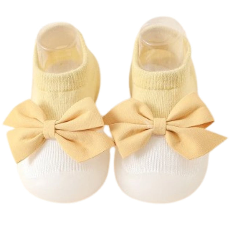 Baby Unisex Anti-Skid Silicon Sole Grip Bumper Socks Booties (Yellow)-BT4257