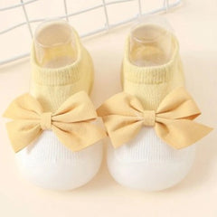 Baby Unisex Anti-Skid Silicon Sole Grip Bumper Socks Booties (Yellow)-BT4257