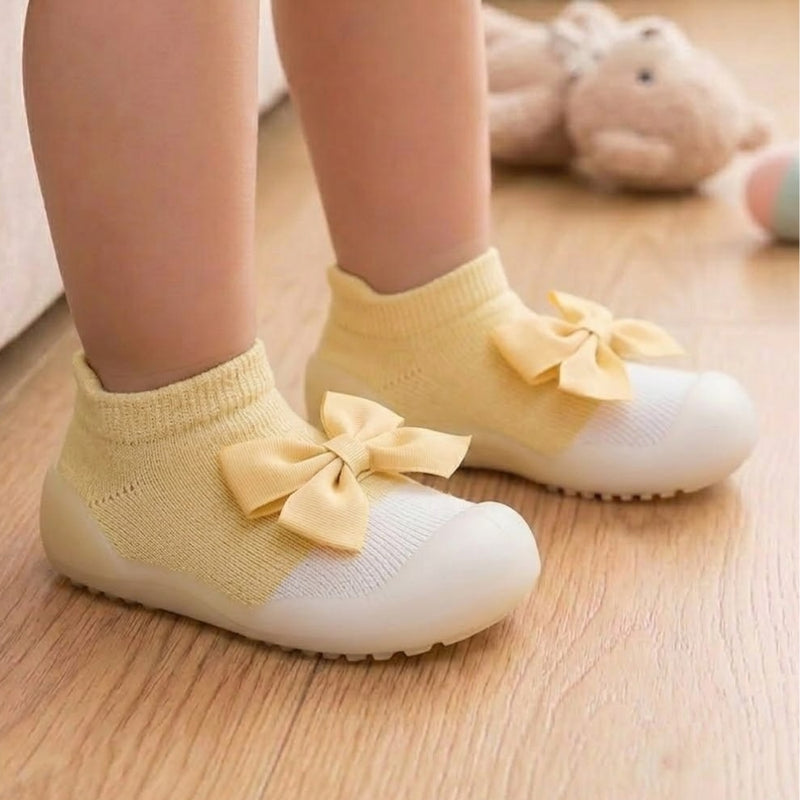 Baby Unisex Anti-Skid Silicon Sole Grip Bumper Socks Booties (Yellow)-BT4257