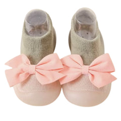 Baby Unisex Anti-Skid Silicon Sole Grip Bumper Socks Booties (Green)-BT4258