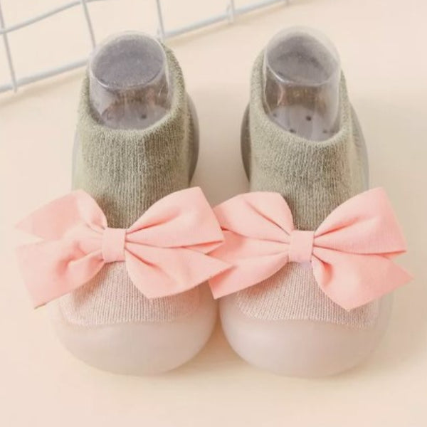 Baby Unisex Anti-Skid Silicon Sole Grip Bumper Socks Booties (Green)-BT4259