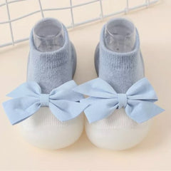 Baby Unisex Anti-Skid Silicon Sole Grip Bumper Socks Booties (Blue)-BT4260