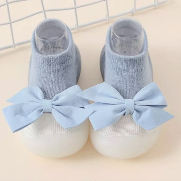 Baby Unisex Anti-Skid Silicon Sole Grip Bumper Socks Booties (Blue)-BT4260