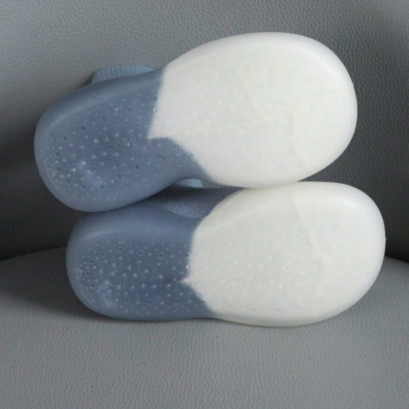 Baby Unisex Anti-Skid Silicon Sole Grip Bumper Socks Booties (Blue)-BT4260