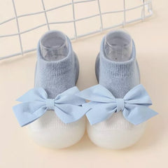 Baby Unisex Anti-Skid Silicon Sole Grip Bumper Socks Booties (Blue)-BT4261