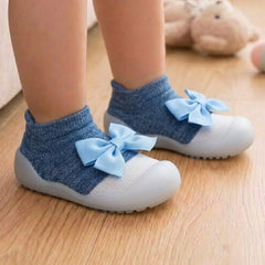Baby Unisex Anti-Skid Silicon Sole Grip Bumper Socks Booties (Blue)-BT4261