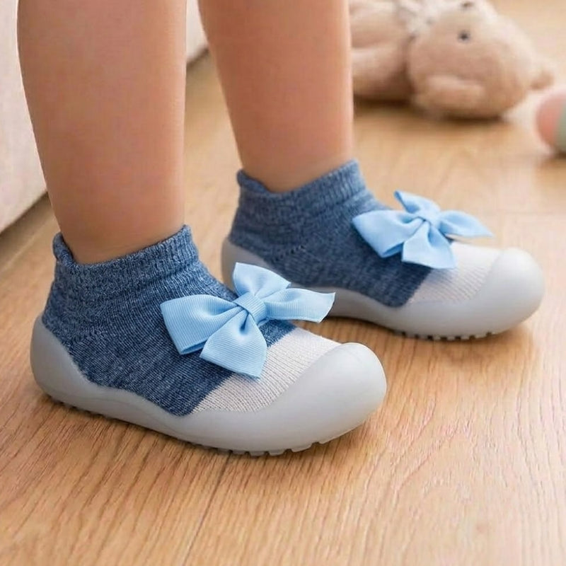 Baby Unisex Anti-Skid Silicon Sole Grip Bumper Socks Booties (Blue)-BT4261