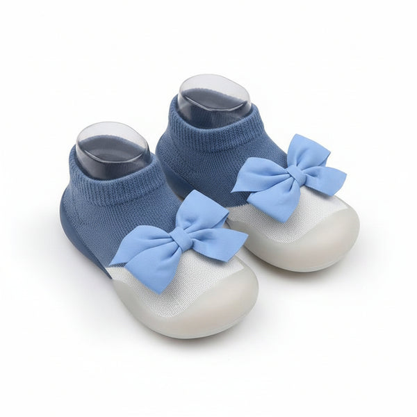 Baby Unisex Anti-Skid Silicon Sole Grip Bumper Socks Booties (Blue)-BT4261