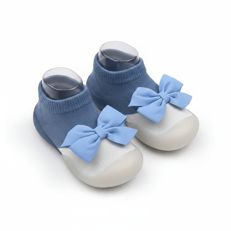 Baby Unisex Anti-Skid Silicon Sole Grip Bumper Socks Booties (Blue)-BT4261