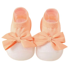 Baby Unisex Anti-Skid Silicon Sole Grip Bumper Socks Booties (Orange)-BT4262