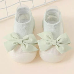 Baby Unisex Anti-Skid Silicon Sole Grip Bumper Socks Booties (Mint)-BT4264