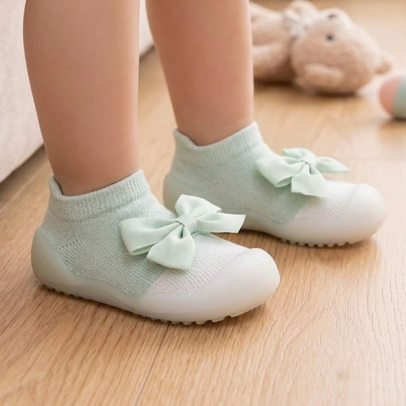 Baby Unisex Anti-Skid Silicon Sole Grip Bumper Socks Booties (Mint)-BT4265