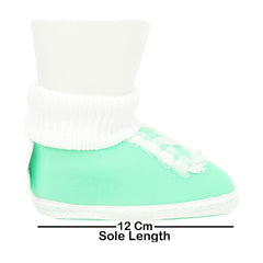 6 To 12 Month Baby Boys & Girls Cotton Pre-Walker Butterfly Frill Booties (Green)-BT42