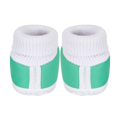 6 To 12 Month Baby Boys & Girls Cotton Pre-Walker Butterfly Frill Booties (Green)-BT42