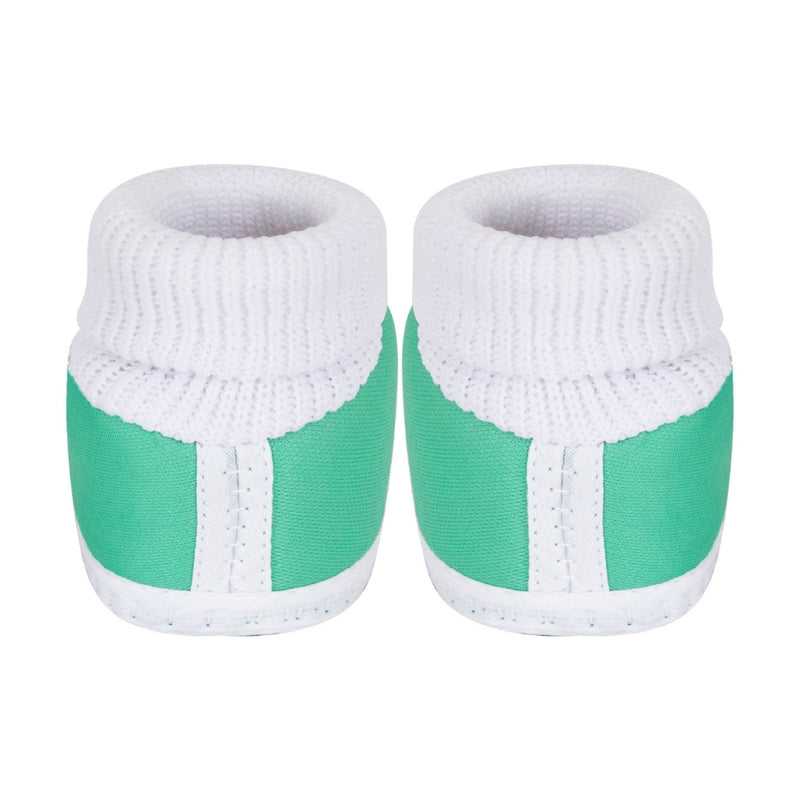 6 To 12 Month Baby Boys & Girls Cotton Pre-Walker Butterfly Frill Booties (Green)-BT42