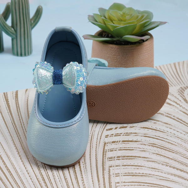 Neska Moda Girls Synthetic Leather Ballerinas/Belly Sandal (Blue)