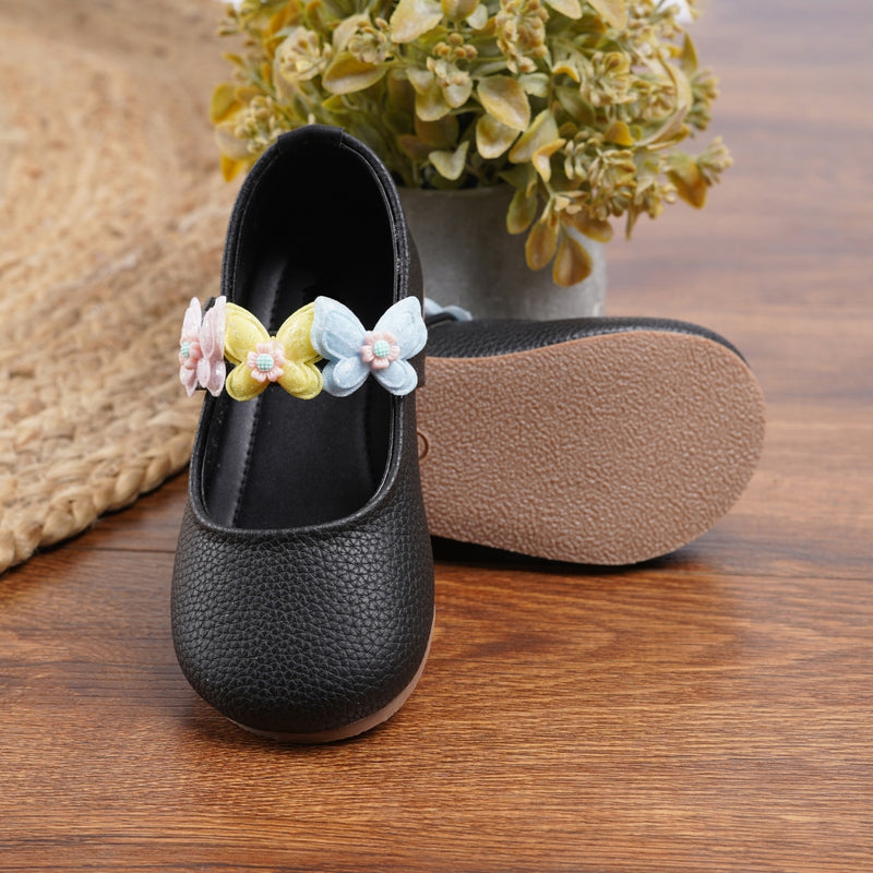 Neska Moda Girls Synthetic Leather Ballerinas/Belly Sandal (Black)