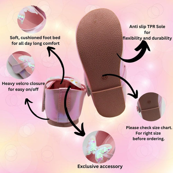 Neska Moda Girls Synthetic Leather Ballerinas/Belly Sandal (Pink)