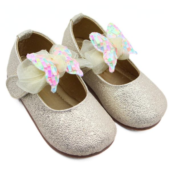 Neska Moda Girls Synthetic Leather Ballerinas/Belly Sandal (Gold)