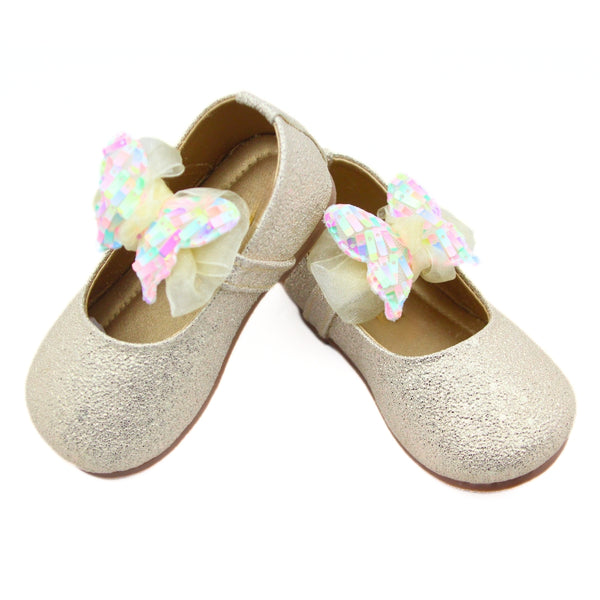 Neska Moda Girls Synthetic Leather Ballerinas/Belly Sandal (Gold)