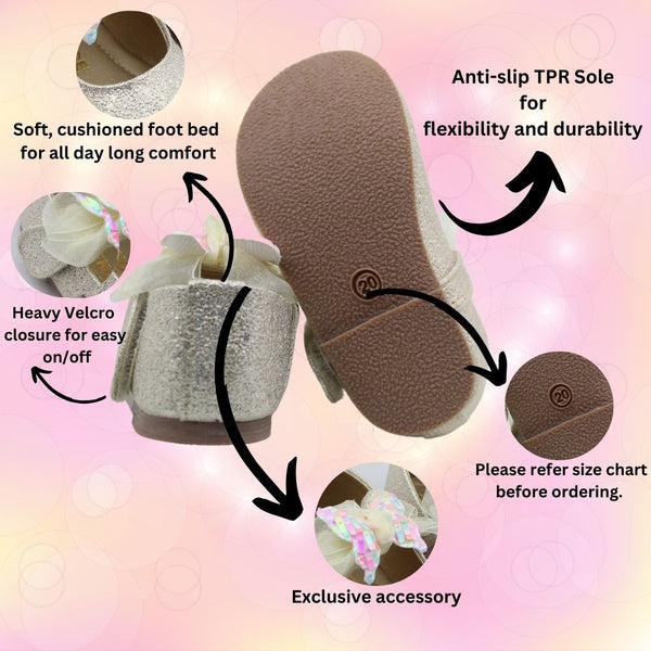 Neska Moda Girls Synthetic Leather Ballerinas/Belly Sandal (Gold)