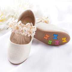 Neska Moda Girls Synthetic Leather Velcro Ballerinas/Belly Sandal (Gold)