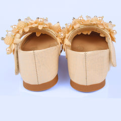 Neska Moda Girls Synthetic Leather Velcro Ballerinas/Belly Sandal (Gold)