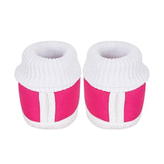 6 To 12 Months Baby Girls & Baby Boys Soft Cotton Butterfly Frill Booties (White, Pink)-BT43