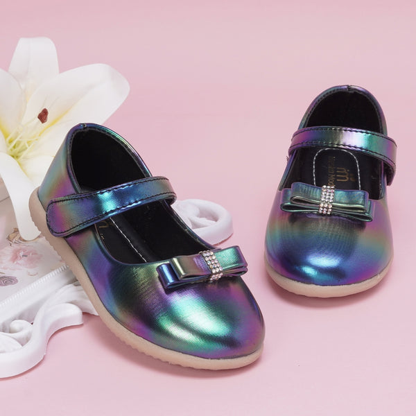 Neska Moda Synthetic Leather Ballerinas for Baby Girls (Multicolor)