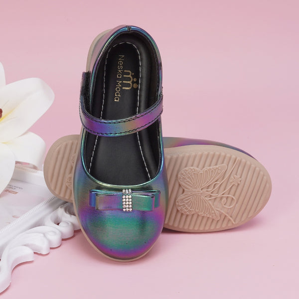 Neska Moda Synthetic Leather Ballerinas for Baby Girls (Multicolor)