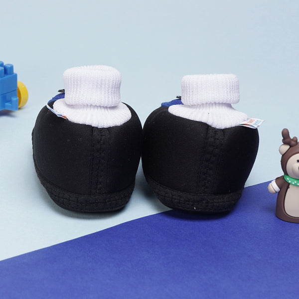 6 To 12 Months Baby Girls & Baby Boys Soft Cotton Cute Butterfly Booties (Black,Blue)-BT4413