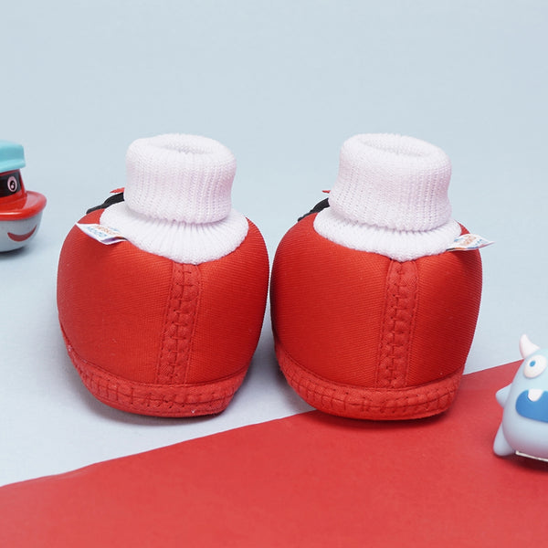 6 To 12 Months Baby Girls & Baby Boys Soft Cotton Cute Butterfly Booties (Red,Grey)-BT4418