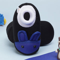 6 To 12 Months Baby Boys & Baby Girls Cute Soft Cotton Pre-Walker Rabbit Face Booties (Black,Blue)-BT4421
