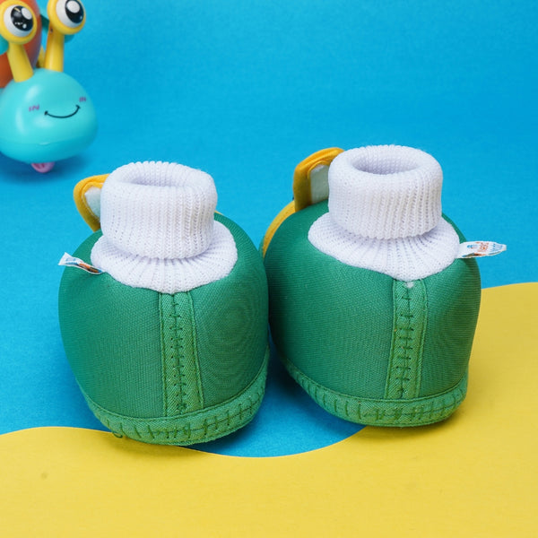 6 To 12 Months Baby Boys & Baby Girls Cute Soft Cotton Pre-Walker Rabbit Face Booties (Green,Yellow)-BT4425