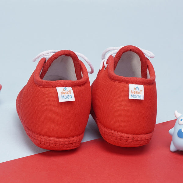 6 To 12 Months Baby Boys & Baby Girls Cute Soft Cotton Pre-Walker Lace Booties (Red,Black)-BT4427