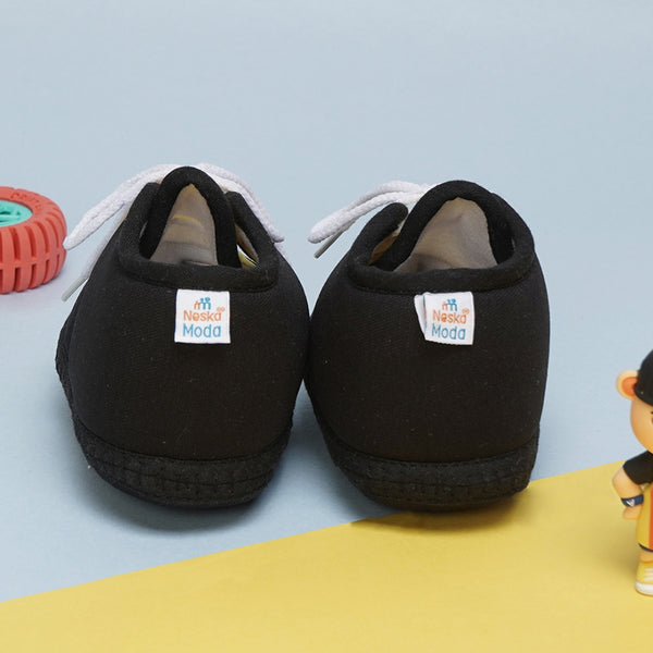 6 To 12 Months Baby Boys & Baby Girls Cute Soft Cotton Pre-Walker Lace Booties (Black,Yellow)-BT4428