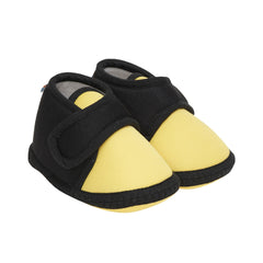 6 To 12 Months Baby Boys & Baby Girls Cute Soft Cotton Pre-Walker Sports Booties (Yellow,Black)-BT4434