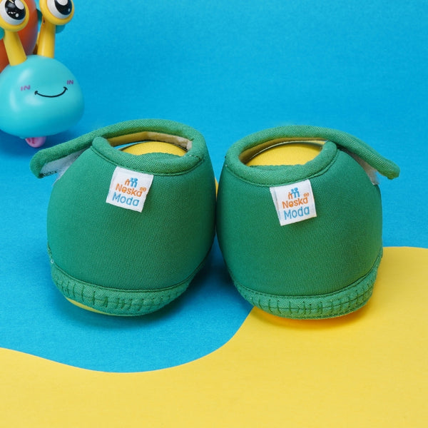 6 To 12 Months Baby Boys & Baby Girls Cute Soft Cotton Pre-Walker Sports Booties (Green,Yellow)-BT4437