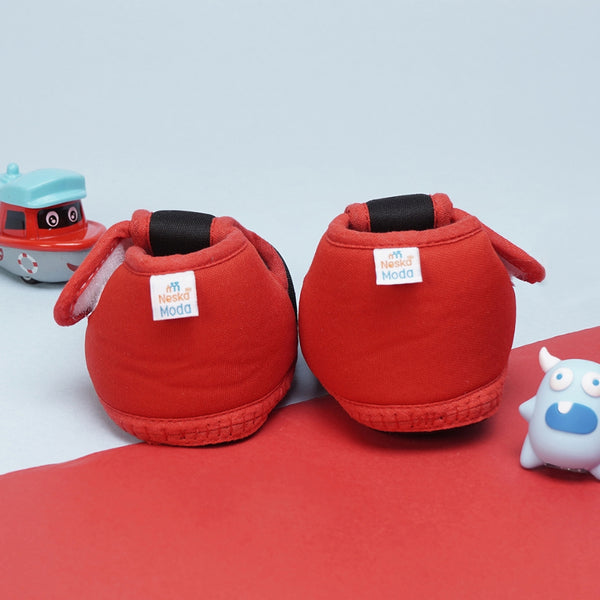6 To 12 Months Baby Girls & Baby Boys Soft Cotton Cute Butterfly Booties (Black,Red)-BT4440